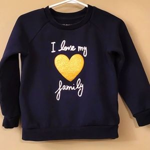 "I love my family" navy blue crew neck sweatshirt